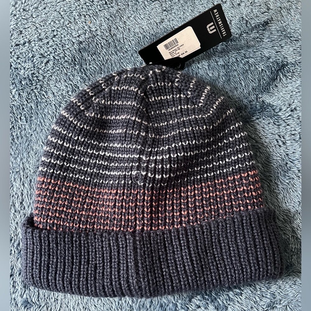 Travis Mathew Striped Knit Beanie NWT